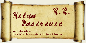 Milun Maširević vizit kartica